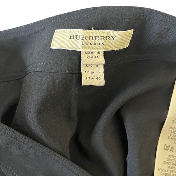 Burberry London Black Silk‎ Pencil  Knee Length Skirt Size 6 - Picture 7 of 8